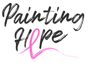 Painting Hope logo with a pink breast cancer awareness ribbon
