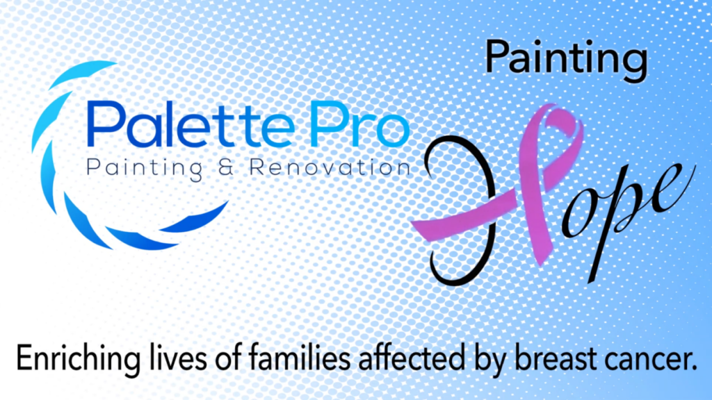 Palette Pro and Painting Hope logos with the tagline: Enriching lives of families affected by breast cancer